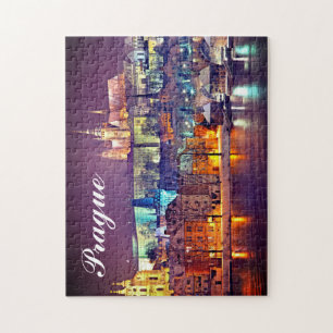 Winter night in Prague czech republic Jigsaw Puzzle