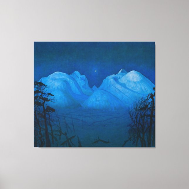 Winter Night in the Mountains Canvas Print (Front)