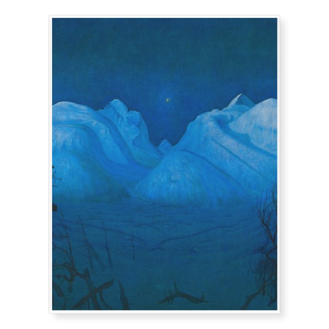 Winter Night in the Mountains Temporary Tattoos (Front)