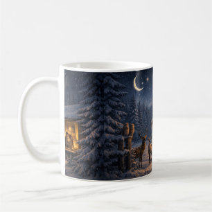 Winter Night Love Cabin – Peaceful Coffee Mug