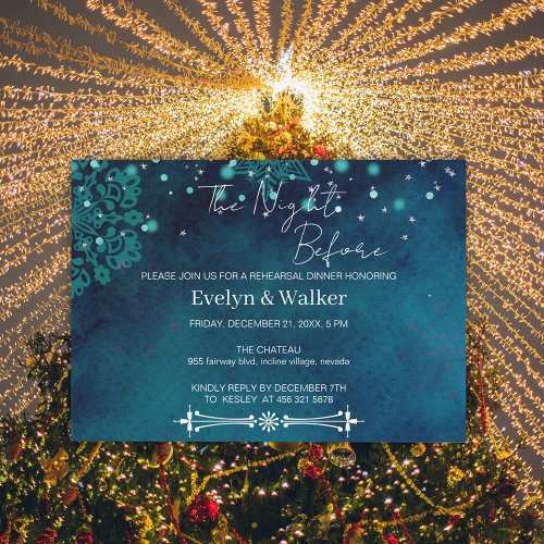 Winter Night Rehearsal Dinner Invitation