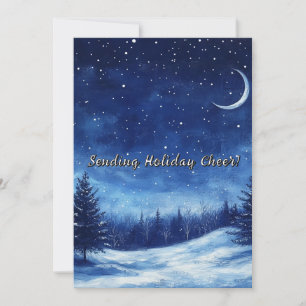 Winter Night Watercolor Christmas Season Holiday