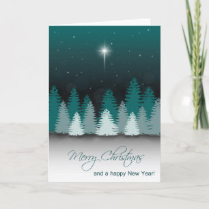 Winter Night with Star of Bethlehem Holiday Card