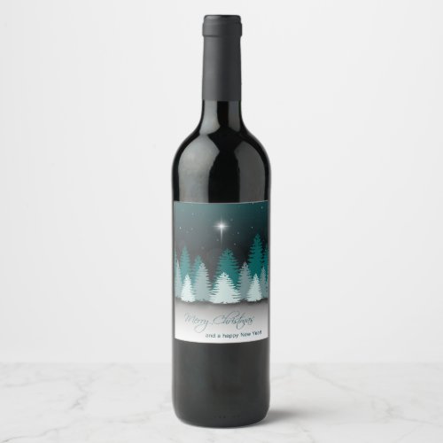 Winter Night with Star of Bethlehem Wine Label
