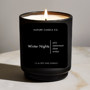 Winter Nights Candle Label Minimalistic