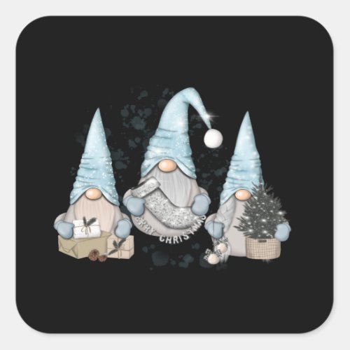 Winter Nordic Gnomes Square Sticker