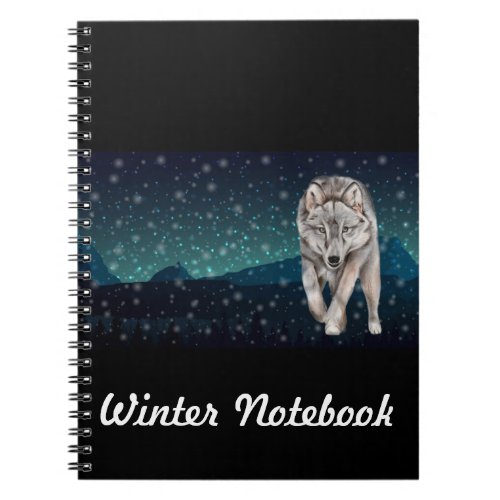 Winter Notebook _ Journal with wolf