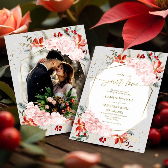 Winter Nothing Fancy Just Love Wedding Invitations (Creator Uploaded)