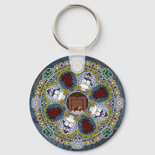 Winter Nouveau Keychain (Front)