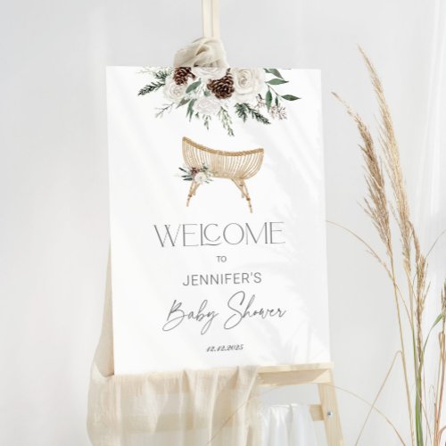 Winter nursery baby shower welcome foam board