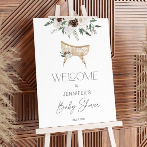 Winter nursery baby shower welcome foam board