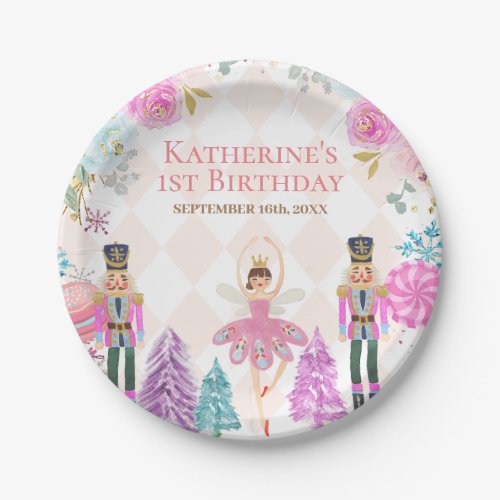 Winter Nutcracker Land of Sweets 1st Birthday Paper Plates