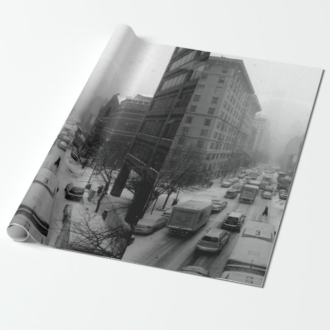 Winter NYC Wrapping Paper (Unrolled)