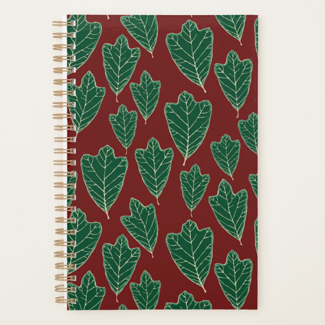 Winter Oak Leaves Pattern Planner (Front)