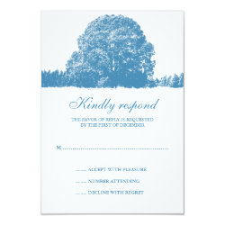 Winter Oak Tree Wedding Response Card 3.5