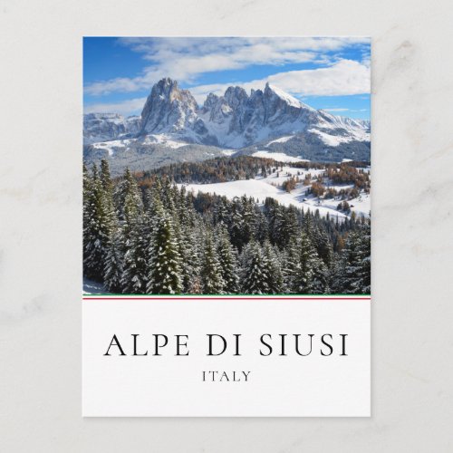 Winter of Alpe di Siusi Italy Postcard