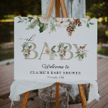 Winter Oh Baby Shower Welcome Foam Board<br><div class="desc">Baby Shower welcome sign featuring an illustration of winter foliage. Personalize with your information or click "Click to customize further" to edit font styles,  size and colors.</div>