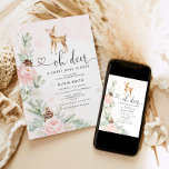 Winter Oh deer a Sweet baby is near baby shower Invitation<br><div class="desc">Winter Oh deer a Sweet baby is near baby shower Invitation
Matching items available.</div>