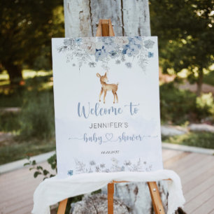 Winter oh deer boy baby shower welcome foam board