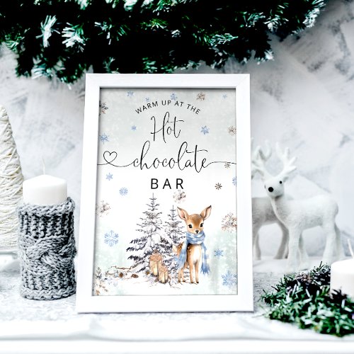 Winter Oh Deer Warm Up At The Hot Chocolate Bar Poster