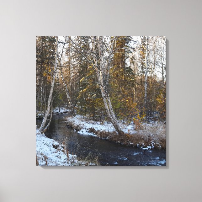 Winter on Chester Creek Stretched Canvas Print (Front)