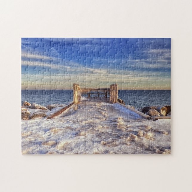 Winter on Lake Superior Duluth Minnesota Jigsaw Puzzle (Horizontal)