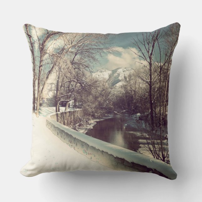 Winter on the Ogden Throw Pillow (Front)