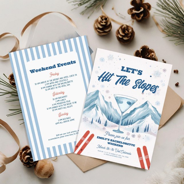 Winter on the slopes bachelorette party weekend invitation (Creator Uploaded)
