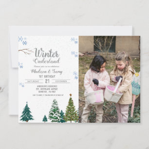 Winter onderland Christmas Birthday party Invitation