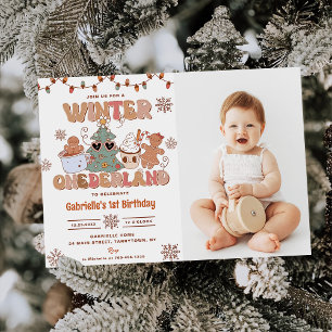 Winter Onderland Christmas Cookies Birthday Party Invitation