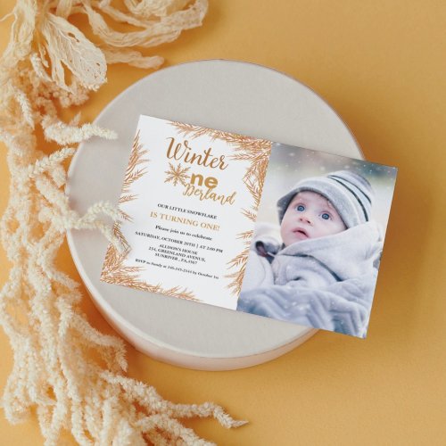 Winter Onderland First birthday party Invitation