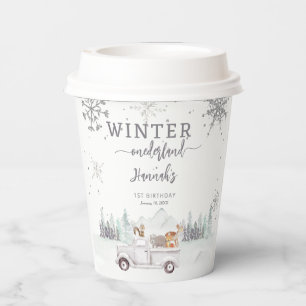 Winter Onderland First Birthday Party Paper Cups