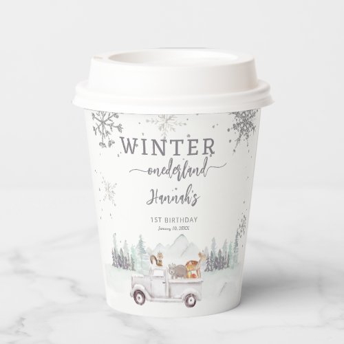 Winter Onderland First Birthday Party Paper Cups