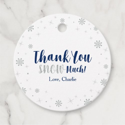 Winter onderland Silver  Navy 1st Birthday Party Favor Tags