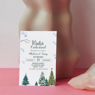 Winter onderland Snowflake Thank You Birthday Card