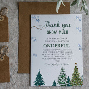 Winter onderland Snowflake Thank You Birthday Card