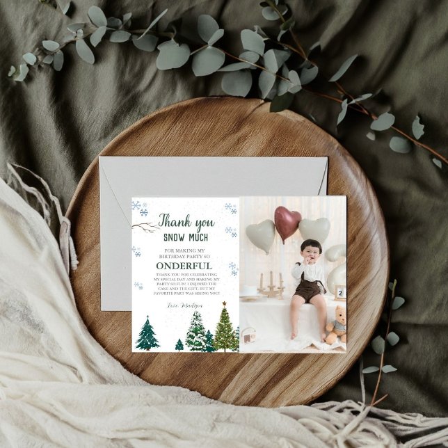 Winter onderland Snowflake Thank You Birthday Card (Creator Uploaded)