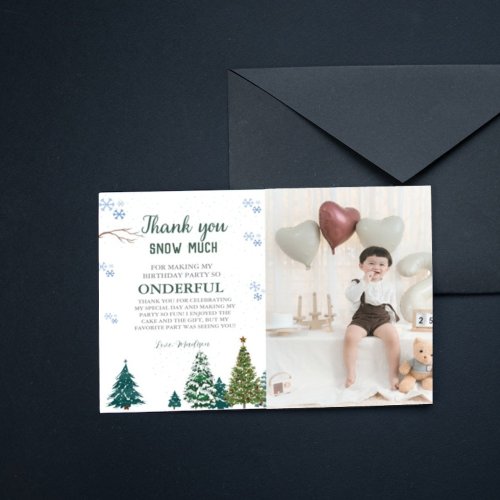 Winter onderland Snowflake Thank You Birthday Card