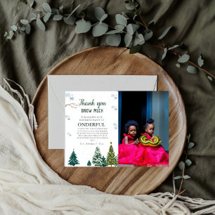 Winter onderland Snowflake Thank You Birthday Card