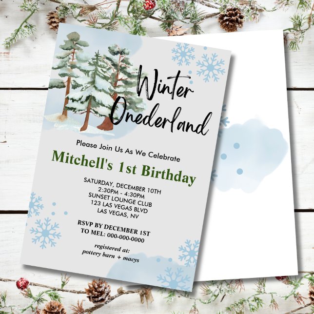 Winter onderland winter forest snowflake invitation (Creator Uploaded)