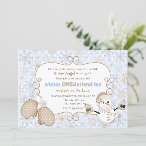 Winter One-derland 1st Birthday Invitation