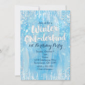 Winter ONE-derland 1st Birthday Party Invitations (Front)