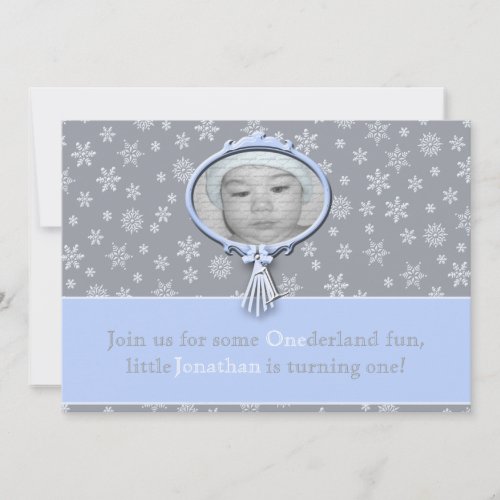 Winter One-derland Boy 1st Birthday Invites