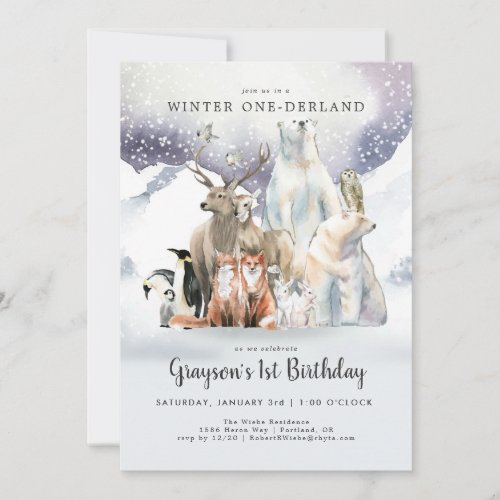 Winter ONE_derland First Birthday Invitation