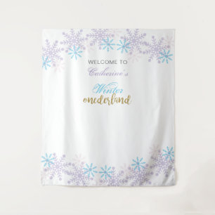 Winter Onederland 1st Birthday Baby Girl Cute snow Tapestry