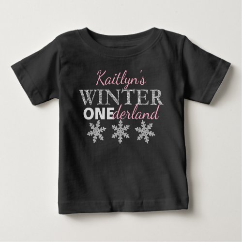 Winter ONEderland 1st Birthday Baby T_Shirt