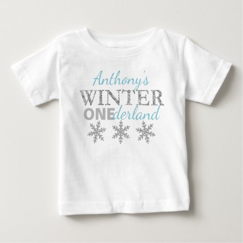 Winter ONEderland 1st Birthday Baby T_Shirt