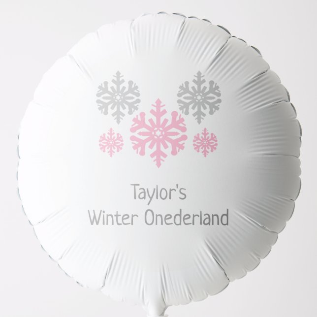 Winter Onederland 1st Birthday Balloon (Front)