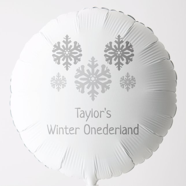 Winter Onederland 1st Birthday Balloon (Front)