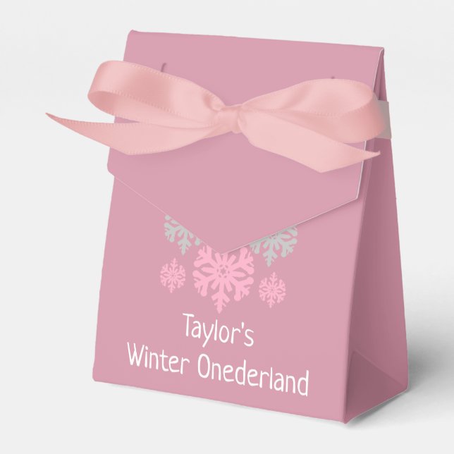 Winter Onederland 1st Birthday Favor Boxes (Front Side)